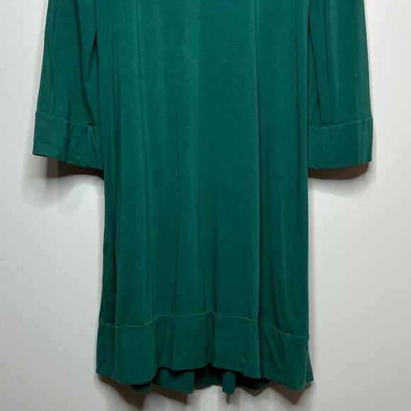 Splendid Green Pleated Babydoll Trapeze Dress Size M Pima Cotton Modal Tunic - Picture 9 of 9
